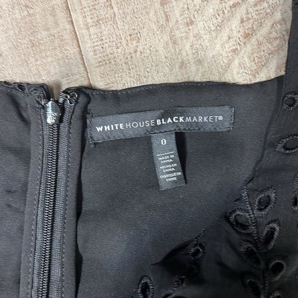 White House Black Market black eyelet faux wrap dress - Picture 5 of 7